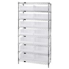 Wire Shelving System with 8 Shelves, 14" x 36" x 74"