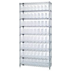 Wire Shelving System with 9 Shelves, 12" x 36" x 74"