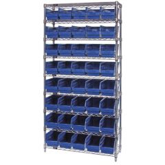Wire Shelving System with 8 Shelves, 18" x 36" x 74"