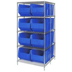 Wire Shelving System with 5 Shelves, 42" x 36" x 86"