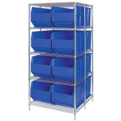 Quantum WRA86-2142C-206 Wire Shelving System with 5 Shelves, 42" x 42" x 86"