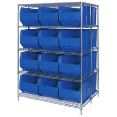 Quantum WRA86-2154C-166 Wire Shelving System with 5 Shelves, 42" x 54" x 86"