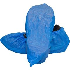 Safety Zone Water-Resistant Polyethylene Shoe Covers with Tread, Blue
