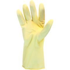Safety Zone GRCA Premium Unlined Chlorinated 18 Mil Latex Canner Gloves, Amber