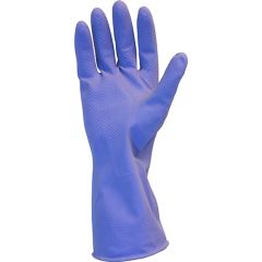 Safety Zone GRFL Flock Lined 18 Mil Latex Gloves, Blue