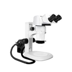 Scienscope E-Series Tilting Binocular Microscope Head with Track Stand & Annular Ring Light