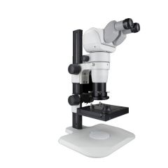 E-Series 0-45° Tilting Binocular Microscope with Track Stand & High Intensity LED Ring Light