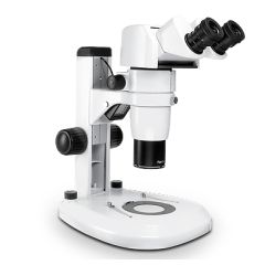 Scienscope E-Series Tilting Binocular Microscope Head with Track Stand & Integrated LED Light