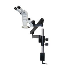 E-Series 20° Fixed Binocular Microscope with Articulating Arm & LED Ring Light