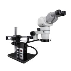 Scienscope CMO-PK5D-AN-E E-Series 0-45° Tilting Binocular Microscope with Dual Boom Stand & Annular Ring Light
