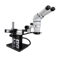 Scienscope CMO-PK5D-AN E-Series 20° Fixed Binocular Microscope with Dual Boom Stand & Annular Ring Light