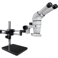 E-Series 20° Fixed Binocular Microscope with Dual Boom Stand & LED Ring Light