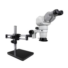 Scienscope CMO-PK5D-R3E-E E-Series 0-45° Tilting Binocular Microscope with Dual Boom Stand & High Intensity LED Ring Light