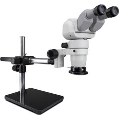 Scienscope CMO-PK5S-R3E-E E-Series 0-45° Tilting Binocular Microscope with Boom Stand & High Intensity LED Ring Light