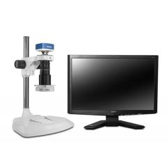 Macro Video Inspection System with Quad-Control LED Ring Light, Post Stand & 1080p Camera