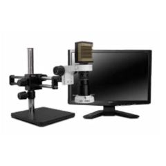 Scienscope MAC-PK5D-SC2-E2D Macro Video Inspection Microscope with LED Ring Light, Dual Arm Boom Stand & 1080p Camera
