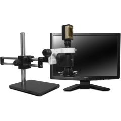 Scienscope MZ7A-PK5D-SC2-R3 Micro Video Inspection Microscope with High Intensity LED Ring Light, Dual Arm Boom Stand & 1080p Camera