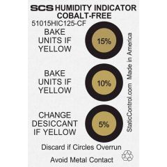 SCS 51015HIC125-CF 3-Spot Cobalt-Free Humidity Indicator Card, 5% 10% 15% RH Can of 125