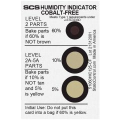 SCS 51060HIC125-CF 3-Spot Cobalt-Free Humidity Indicator Card, 5% 10% 60% RH Can of 125