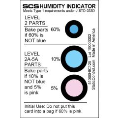SCS 51060HIC125 J-STD-033D 3-Spot Humidity Indicator Cards, 5% 10% 60% RH  (Can of 125)