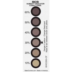 SCS 6HIC200-CF 6-Spot Cobalt-Free Humidity Indicator Card, 10% 20% 30% 40% 50% 60% RH Can of 200