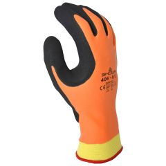 Showa Glove 406 Latex Foam Rubber Palm Coated Acrylic/Nylon/Polyester Lined Water-Repellant Gloves with Rough Foam Grip