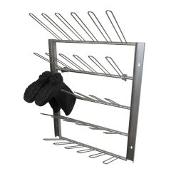 CleanPro SSL-1074 Wall-Mounted Stainless Steel Cleanroom Boot Rack, 14.25" x 33.25" x 41"