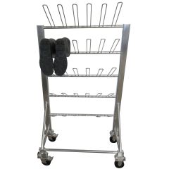 CleanPro SSL-1076 Mobile Stainless Steel Cleanroom Boot Rack, 16" x 44" x 68"