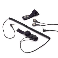 Statico S1050DC-06 Adjustable Dual Conductor Wrist Strap with 6' Coil Cord & (2) 7mm Snaps, Navy Blue, includes 6' Coil Cord