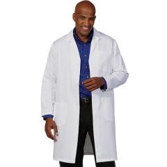 Fashion Seal® 423 Twill Knee-Length Mens' Lab Coat with 1 Inner & 2 Outer Pockets, White