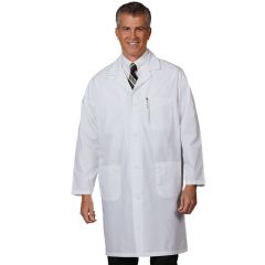 Fashion Seal® 432 Fab Poplin Knee-Length Mens' Lab Coat with 1 Inner & 2 Outer Pockets, White