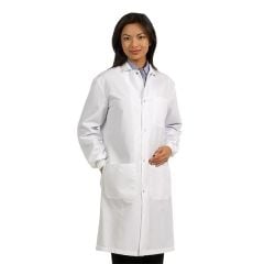 Fashion Seal® 439 Cotton Poplin Knee-Length Unisex Lab Coat with 1 Inner & 2 Outer Pockets, White