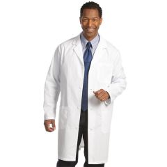 Fashion Seal® 499 Twill Knee-Length Mens' Lab Coat with Stitched Back Belt, 1 Inner & 2 Outer Pockets, White