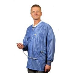 TechWear X2-HOJ-23C Light Weight OFX-100 Waist-Length ESD Jacket with 3 Pockets, Blue, 2X-Large