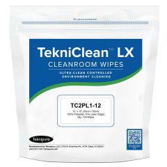 Teknipure TC2PL1-12 TekniClean™ LX Polyester Knit Cleanroom Wipes, 12" x 12" (Case of 1,000)