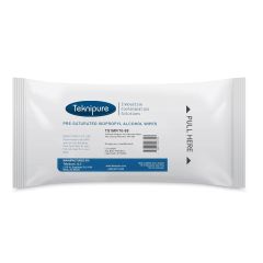 Teknipure TS1MFI09-99 TekniSat Nonwoven Microfiber Presaturated Wipers, 70% IPA, 9" x 9" (Case of 720)