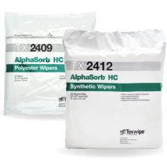 Texwipe TX2412 AlphaSorb® HC 2-Ply Polyester Double-Knit Wipes, 12" x 12"