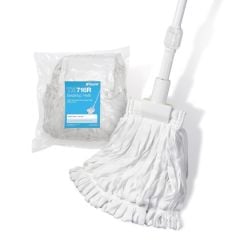 Texwipe TX7106 BetaMop® Complete Mop System, includes Polyester String Mop Head & 60" Long Fiberglass Handle