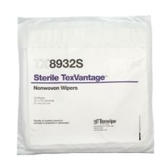 Texwipe TX8932S TexVantage™ Sterile Polycellulose Nonwoven Wipes, 12" x 12"