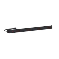 Treston 14-91118933 M36 Upright Mounted Adjustable 15-Amp Black Aluminum Power Rail with 8 Outlets, 36"