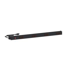 Treston 14-91118963 M36 Upright Mounted Adjustable 20-Amp Black Aluminum Power Rail with 8 Outlets, 36"