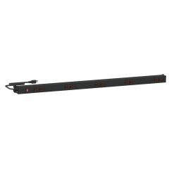 Treston 14-91118965 M48 Upright Mounted Adjustable 20-Amp Black Aluminum Power Rail with 10 Outlets, 48"