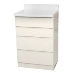 Modular Lab Base Cabinet with 4 Drawers, White, 24" x 36" x 40"