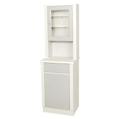 UMF Medical 6105 Treatment Cabinet with Upper Cabinet, 1 Door & 1 Shelf, White, 20" x 65" x 16"