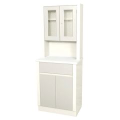 UMF Medical 6130 Treatment Cabinet with Upper Cabinet, 2 Doors, 1 Drawer & 1 Shelf, White, 25" x 65" x 16"