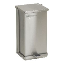 UMF Medical SS1474 Step Activated Stainless Steel Cleanroom Waste Receptacle, 21" x 11.75" x 13"