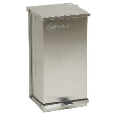 UMF Medical SS1475 Step Activated Stainless Steel Cleanroom Waste Receptacle, 23.5" x 13" x 14"