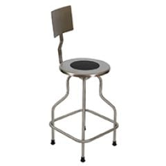 UMF Medical SS6700 Stainless Steel Lab Stool with Backrest & Footring
