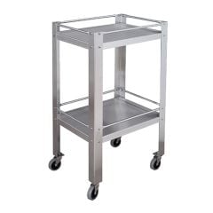 Utility Table with 2 Stainless Steel Shelves, 16"(D) x 20"(L) x 34"(H)