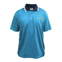 Short Sleeve ESD Polo Shirt with Collar, Royal Blue